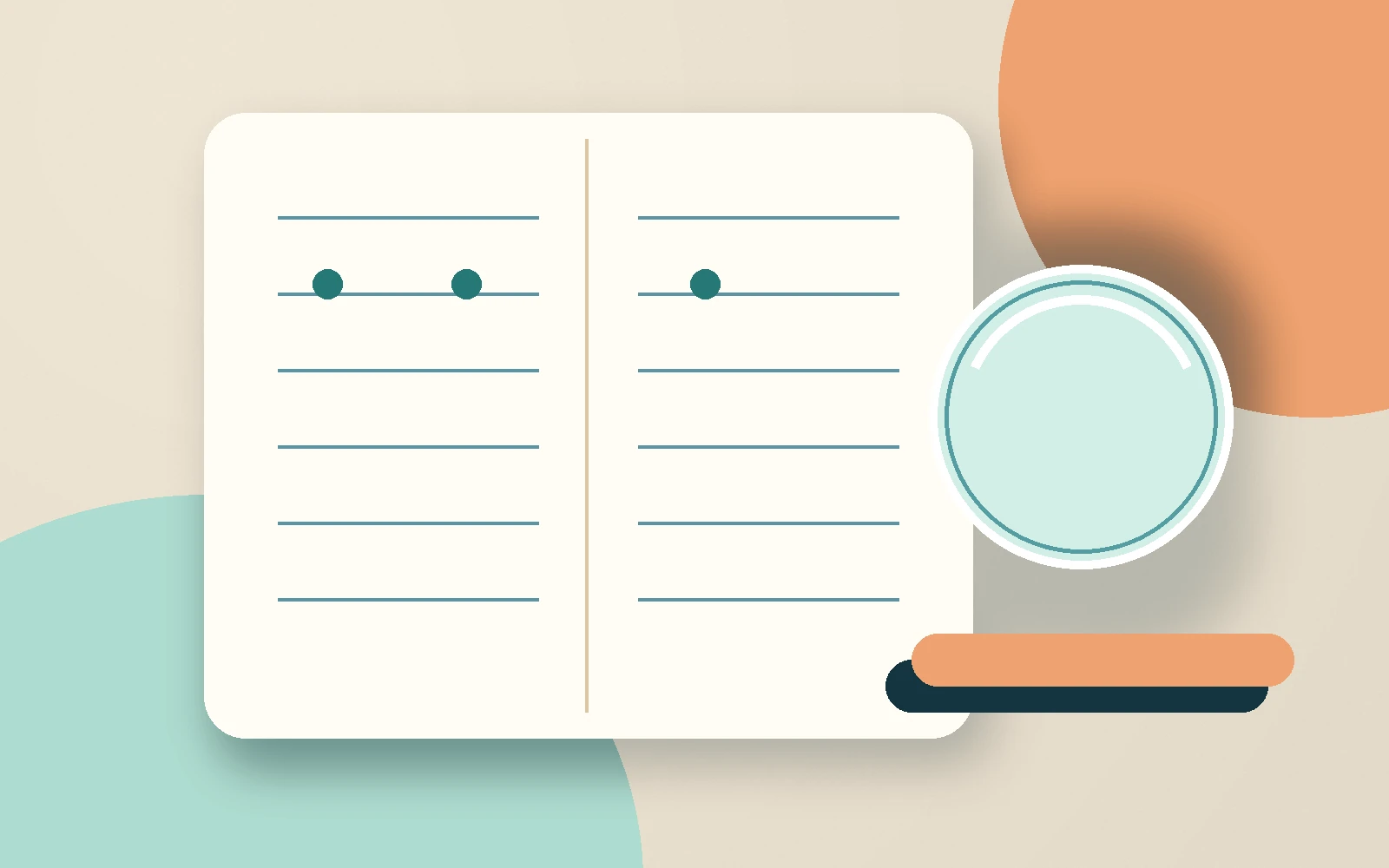 Three-day journal plan shown on an open notebook